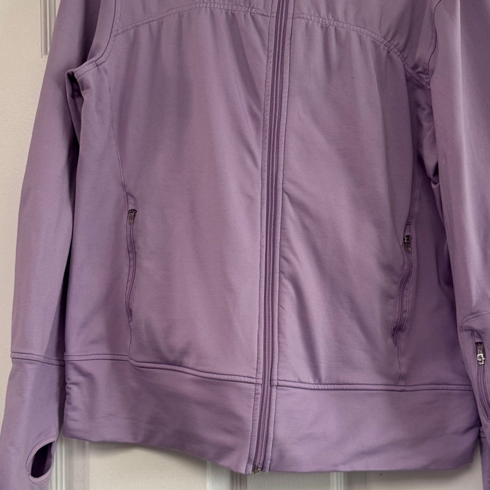 Women's ALO Purple Yoga Jacket size Large Hooded Full Zip Coolfit - Picture 5 of 8
